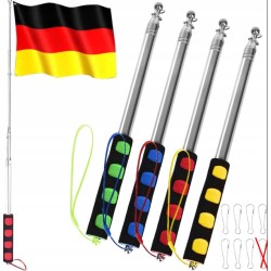 Nizirioo teleskopowy uchwyt flagi ręczny stal nierdzewna komplet 4 szt