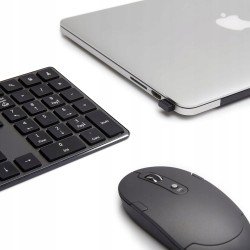 Outlet klawiatura bezprzewodowa QWERTY hiszpańska z myszą USB 2.4 GHz slim