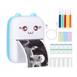 Outlet Drukarka termiczna Hurtel HURC9 niebieska do zdjęć bezprzewodowa