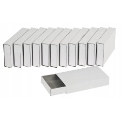 Pudełko na zapałki duże klasyczne 11x6 x2 cm białe tekturowe komplet 12 szt