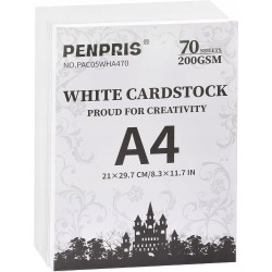 Biały papier kartonowy 70 arkuszy w formacie A4 200 g/m² uniwersalne trwałe