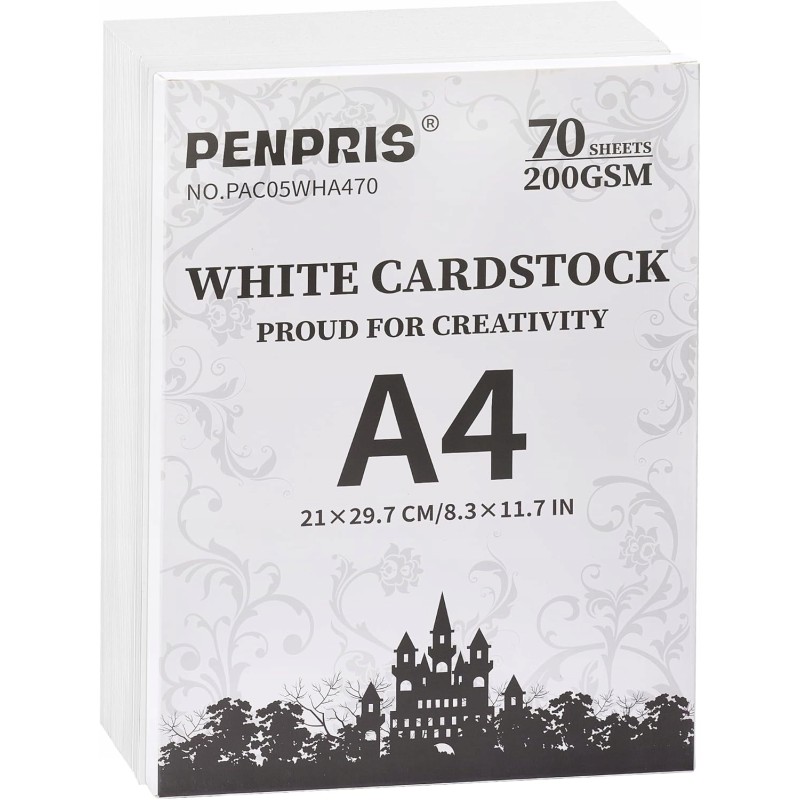 Biały papier kartonowy 70 arkuszy w formacie A4 200 g/m² uniwersalne trwałe