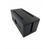 Outlet Organizer na kable czarny pudełko drewniany lekki 32 x 15 x 14.5 cm