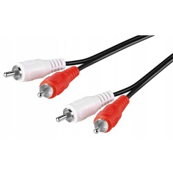 Outlet Goobay 50341 Kabel stereo 2x cinch 20 m przewód audio okrągły czarny