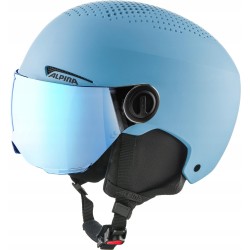 Kask narciarski dziecięcy Alpina Zupo Visor Q-Lite smoke/ blue matt 51-55 c