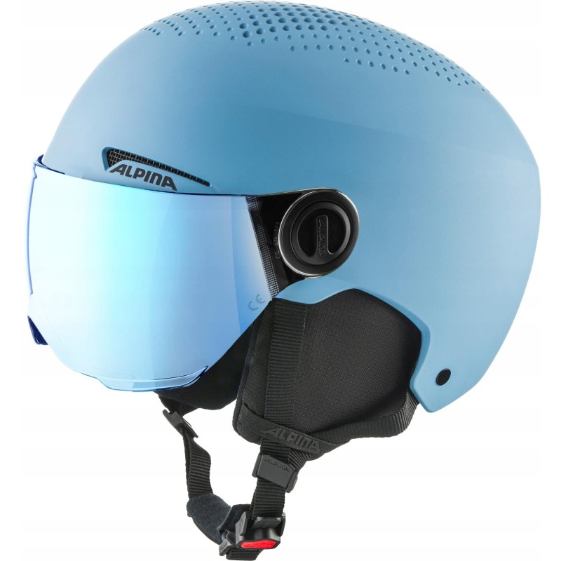 Kask narciarski dziecięcy Alpina Zupo Visor Q-Lite smoke/ blue matt 51-55 c