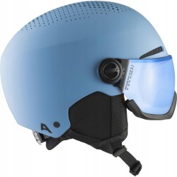 Kask narciarski dziecięcy Alpina Zupo Visor Q-Lite smoke/ blue matt 51-55 c