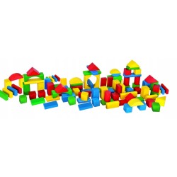 Kolorowe drewniane klocki w wiaderku 100 el. 0171 FSC 100% bezpieczne CE
