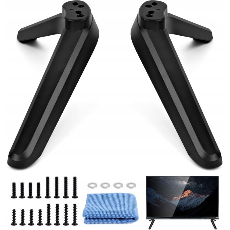 Outlet MINISOISO Uniwersalny stojak TV czarny z zestawem śrub stabilny