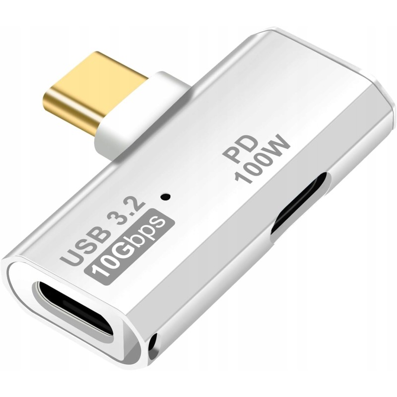 Outlet Adapter USB C OTG 2w1 PD 100W szybki transfer 10Gb s ładowanie biały