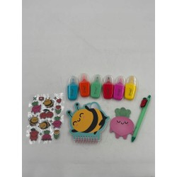 Outlet Piórnik szkolny zestaw notes zakreślacze naklejki długopis organizer