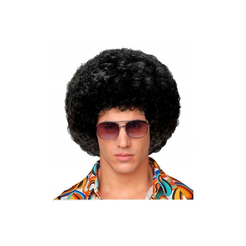 Outlet Widmann peruka uniseks afro czarna krótka fryzura kostium party