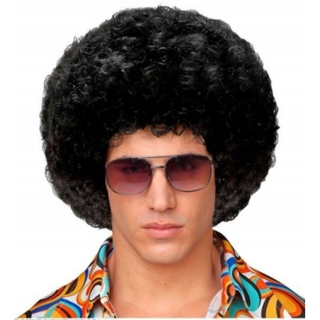 Outlet Widmann peruka uniseks afro czarna krótka fryzura kostium party