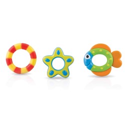 Gumowa ośmiornica zabawka do kąpieli Nuby 18 m + fioletowa CE stymulująca