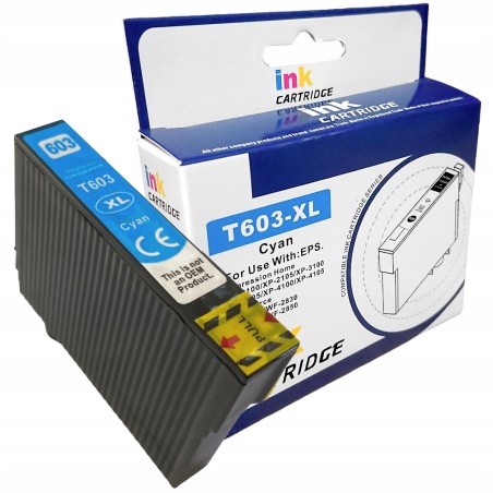 Outlet Tusz zamiennik Epson 603XL cyjan (cyan) T03A2 wydajność 350 stron
