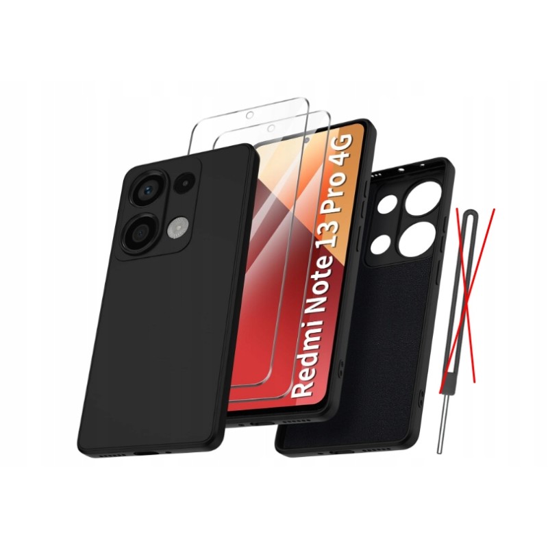 Qasyfanc etui Xiaomi Redmi Note 13 Pro 4G Poco M6 Pro 4G +2 szkło hartowane