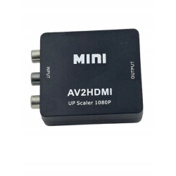 Outlet Adapter konwerter sygnału AV RCA Cinch do HDMI czarny Plug & Play