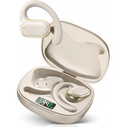 Outlet Rotres słuchawki Bluetooth 5.3 douszne ENC LED etui ładowanie czarne