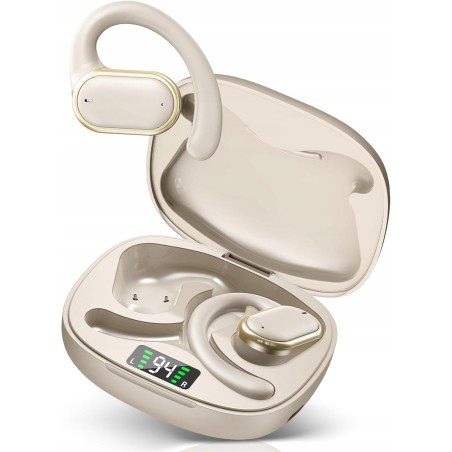 Outlet Rotres słuchawki Bluetooth 5.3 douszne ENC LED etui ładowanie czarne