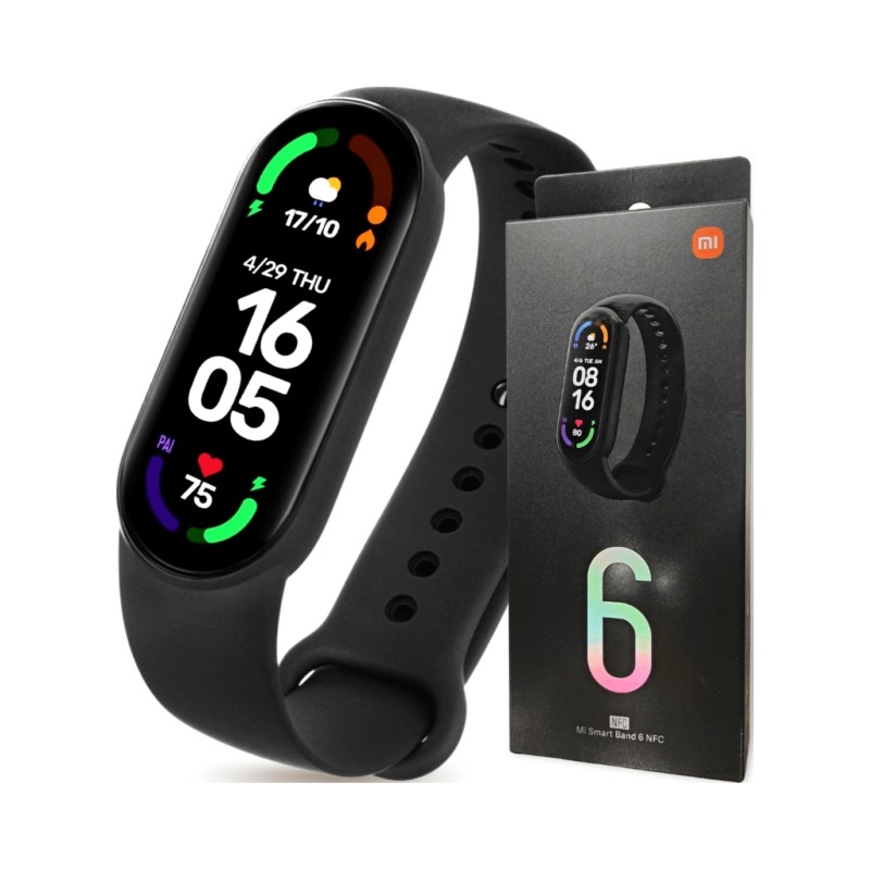 Outlet Smartband Xiaomi Mi Band 6 czarny amoled bluetooth 125 mAh pulsometr