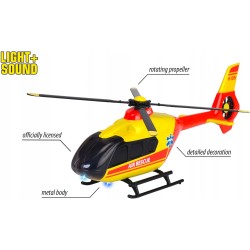 Majorette Airbus H135 helikopter ratunkowy 25,5 cm światło dźwięk 3 lata +