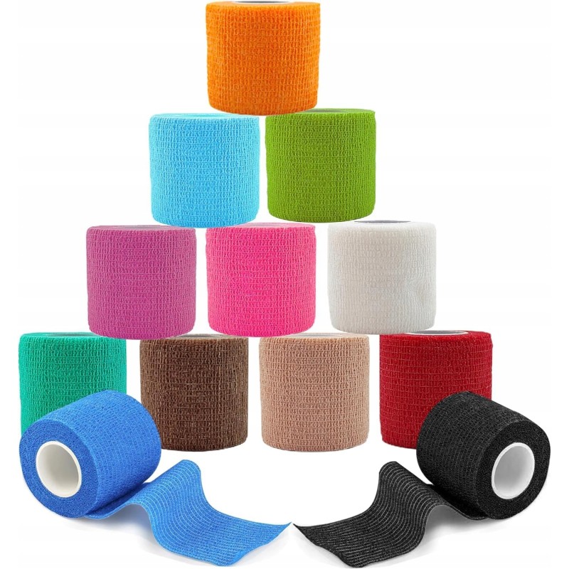 ANAMPION Spójny bandaż 12 rolek 5 cm X 4,5 m wielofunkcyjny oddychający