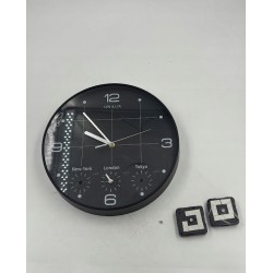 USZKODZONY Zegar ścienny analogowy 30,5 cm czarny unilux dokładny 0.88 mA