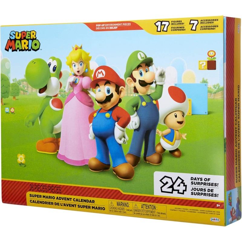 Outlet Kalendarz Adwentowy Super Mario 24 figurek z planszą z okienkami