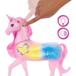 Outlet Mattel Barbie Magiczny Jednorożec, 20 kombinacji świateł, dźwięków i