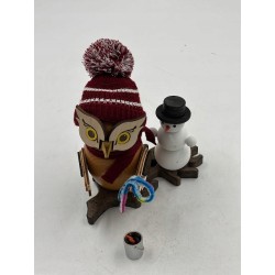 Outlet Kuhnert sowa kadzidło figurka drewniana wys. 15 cm komin z bałwanem
