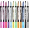 MARKERY METALICZNE FLAMASTRY PISAKI KONTUROWE PODWÓJNA LINIA ZESTAW 12 SZT