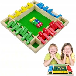 SHUT THE BOX ZAMKNIJ PUDEŁKO DREWNIANA GRA W KOŚCI PLANSZOWA RODZINNA KOLOR