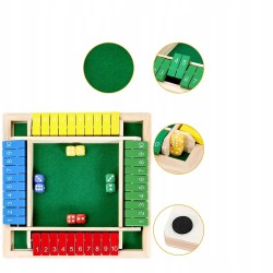 SHUT THE BOX ZAMKNIJ PUDEŁKO DREWNIANA GRA W KOŚCI PLANSZOWA RODZINNA KOLOR