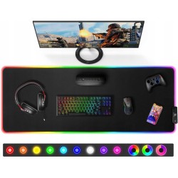 Outlet Gimars Duża Podkładka RGB do Gier z Obszytymi Krawędziami 80 x 30 cm
