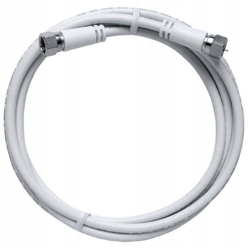 Axing MAK20080 kabel koncentryczny 2 m F Biały Poziom ekranowania 85 dB Axing MAK20080 kabel koncentryczny 2 m F Biały Poziom ekranowania 85 dB