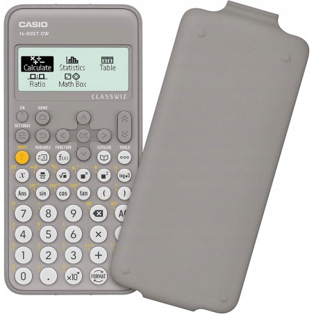 Outlet Kalkulator naukowy CASIO FX-83GTCW-W-UT szary szkolny osłona etui