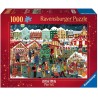 Outlet Puzzle 2D Ravensburger Jarmark Świąteczny 1000 elementów włókna lnu