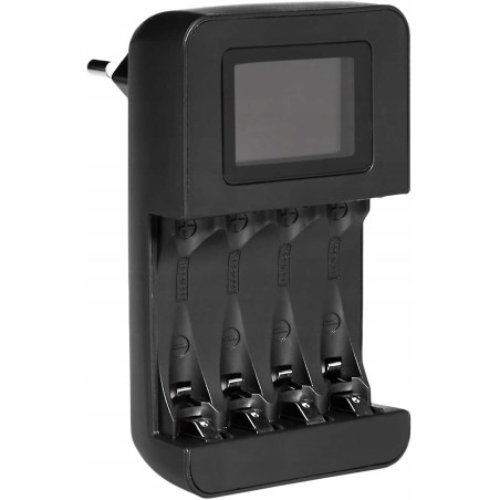 AmazonBasics ładowarka AA AAA 4 akumulatory LCD inteligentna 100-240 V