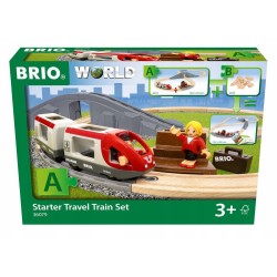 BRIO WORLD POCIĄG PASAŻERSKI KOLEJKA DREWNIANA ZESTAW STARTOWY TORY 3+