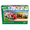 BRIO WORLD POCIĄG PASAŻERSKI KOLEJKA DREWNIANA ZESTAW STARTOWY TORY 3+