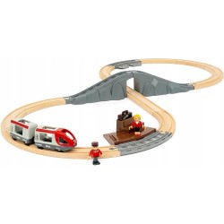 BRIO WORLD POCIĄG PASAŻERSKI KOLEJKA DREWNIANA ZESTAW STARTOWY TORY 3+