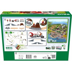 BRIO WORLD POCIĄG PASAŻERSKI KOLEJKA DREWNIANA ZESTAW STARTOWY TORY 3+