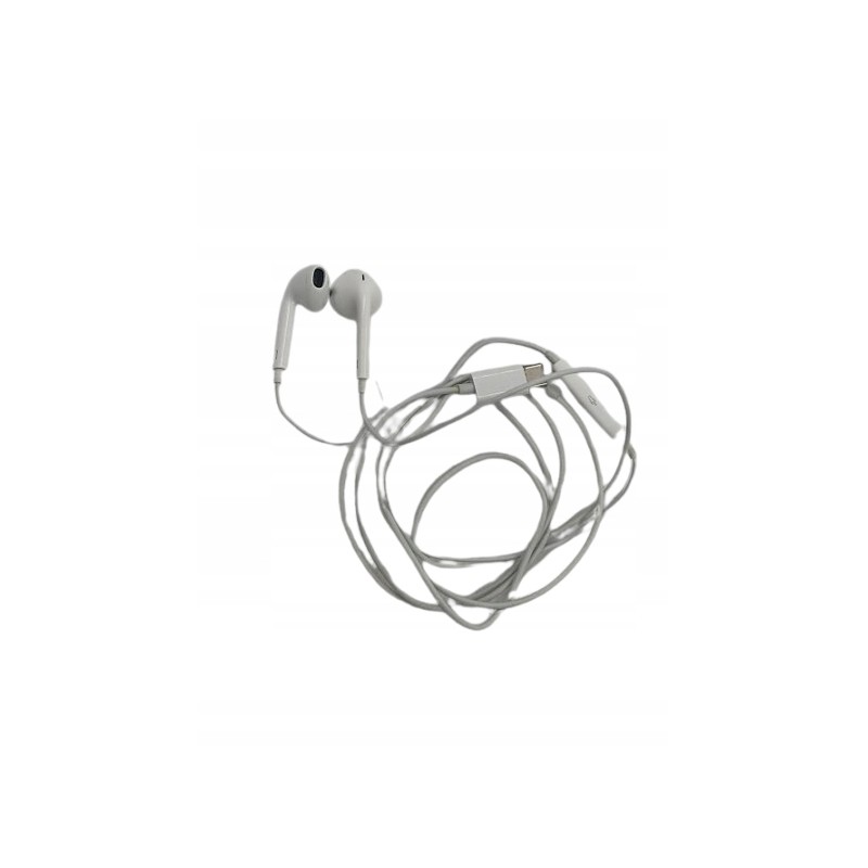 Słuchawki Douszne Przewodowe z Mikrofonem USB-C Białe dł. przewodu 1.2m