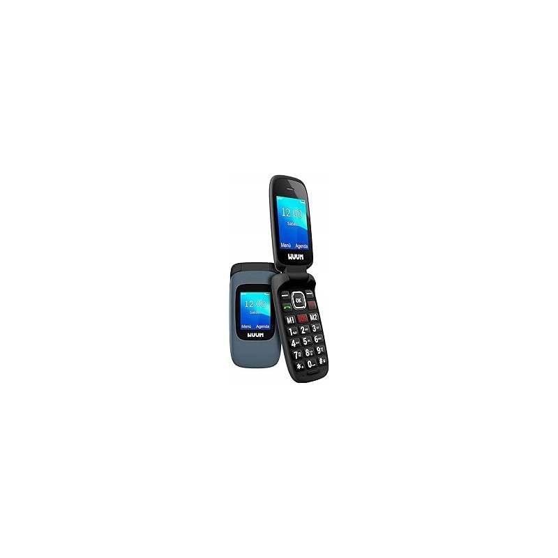 WUUM Clap telefon klapka dual screen SOS Bluetooth 800mAh USB C niebieski