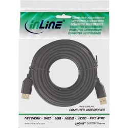 Outlet InLine 34611S kabel standard USB 2.0 przedłużacz dł. 10m czarny