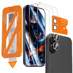 Outlet QHOHQ szkło hartowane iPhone 17 zestaw 3 szt 9H + ochrona aparatu