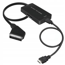 Adapter SCART HDMI 720p 1080p konwerter TV projektor DVD VHS Plug & Play