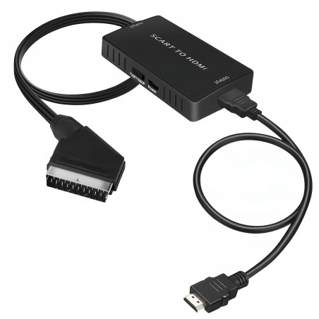 Adapter SCART HDMI 720p 1080p konwerter TV projektor DVD VHS Plug & Play