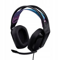 USZKODZONY Słuchawki gamingowe Logitech G335 z mikrofonem flip, czarne,