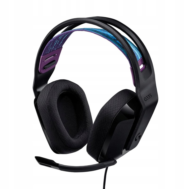 USZKODZONY Słuchawki gamingowe Logitech G335 z mikrofonem flip, czarne,